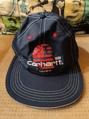 Carhartt Navy Blue Cap with Red Accent Logo